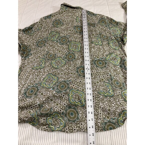 Vintage 90s Guess George Marciano Top Women’s 2 Green Floral Button Up Retro - Picture 8 of 8